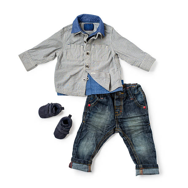 istock Child clothing on white background 535574076