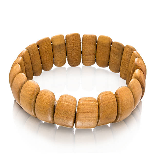 istock Single wooden bracelet over white 535579432