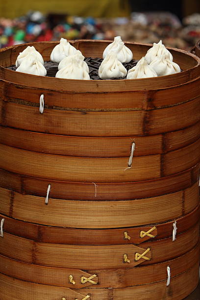 chinesische dumplings - teigwaren imagens e fotografias de stock