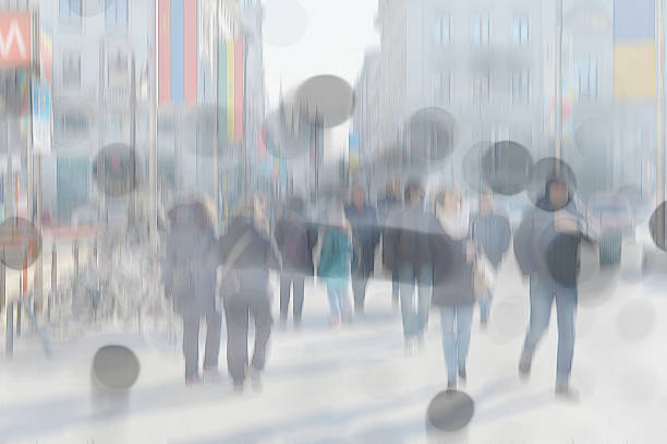 istock Abstract foggy  people movement 535627553