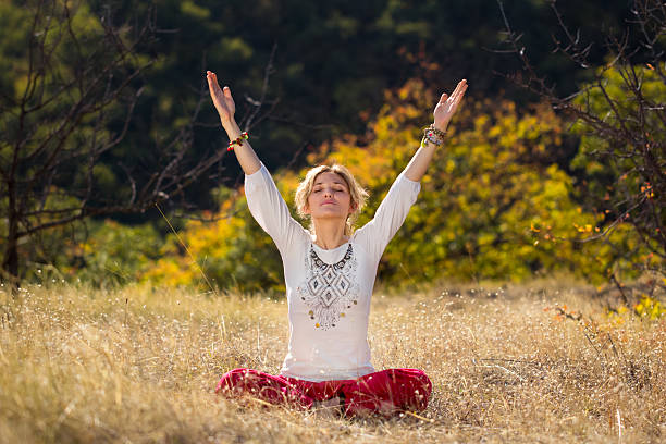 istock Young girl engaged in yoga 535627846