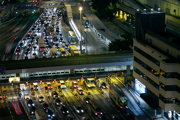 istock Toll gates, Hong Kong, aerial view 535629259