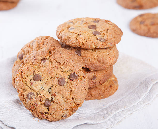 istock Stack of oatmeal cookies with chocolate chips 535629383
