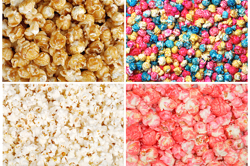 Assorted popcorn making a background 