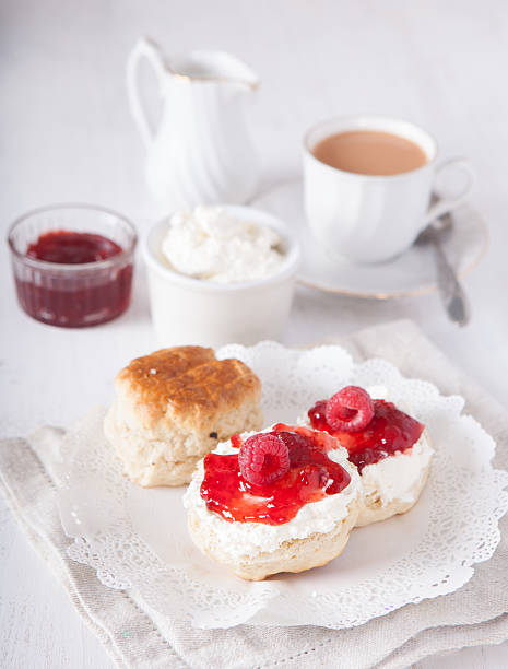 istock Scones with clotted cream and strawberry jam 535631401