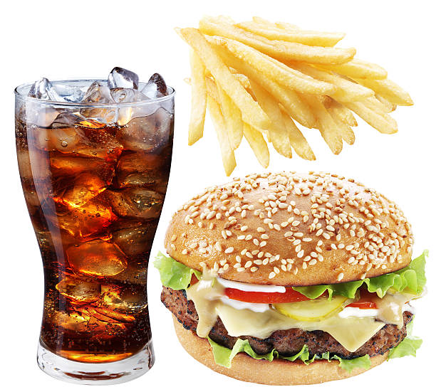 istock Hamburger, potato fries, cola drink. 535632851