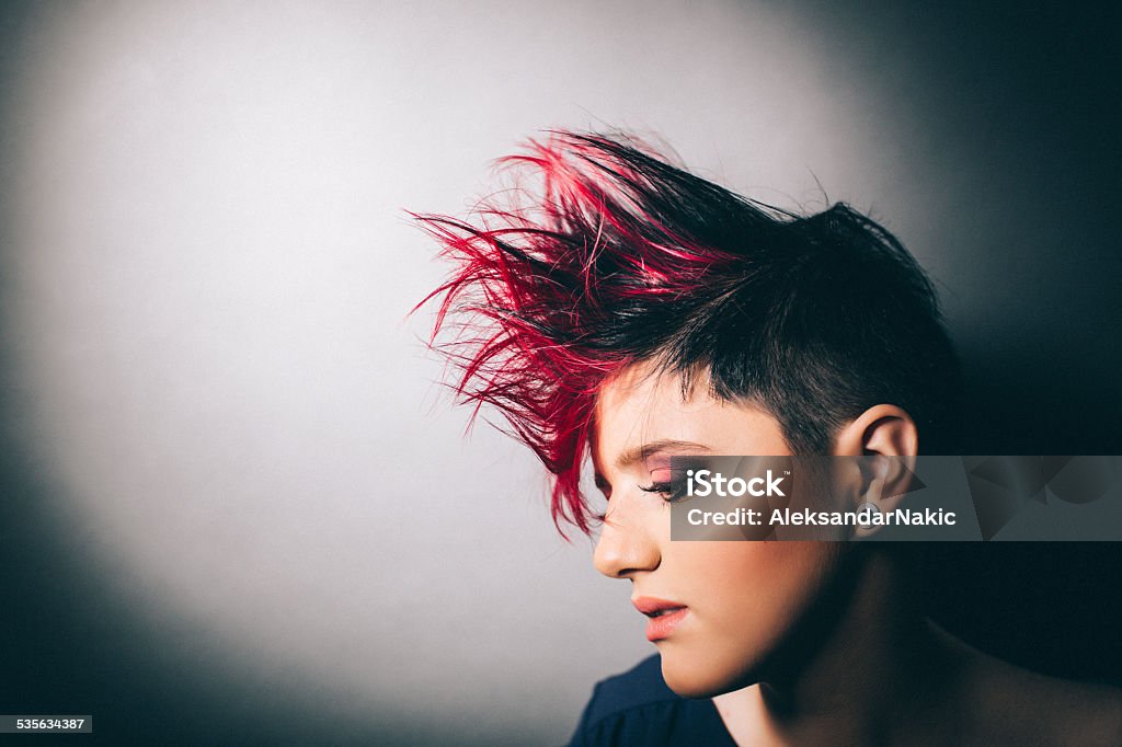 Fire Hair Stock Photo - Download Image Now - Attitude, Punk - Person,  Teenage Girls - iStock