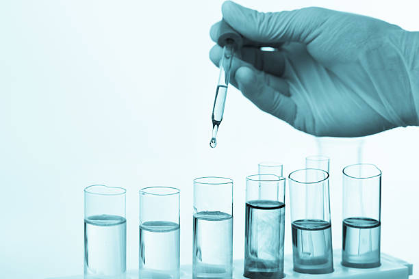 istock Chemical flask with a laboratory test tubes inside 535634927