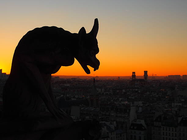 istock Silhouette of a Chimera on Notre Dame Cathedral 535635305