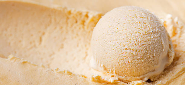 istock Homemade vanilla, caramel ice cream Close up 535655274