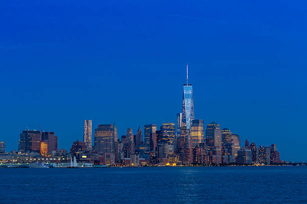 istock Manhattan Skyline from Jersey at twilight 535673579