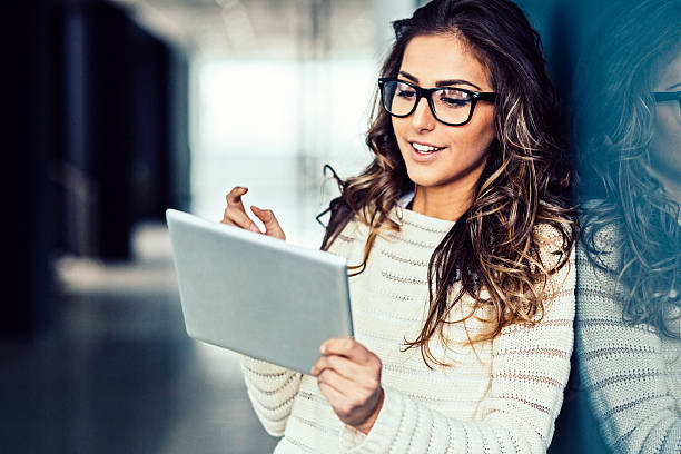 istock Young girl with tablet 535675377