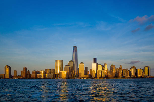 istock Manhattan Skyline from Jersey at twilight, New York City 535675497