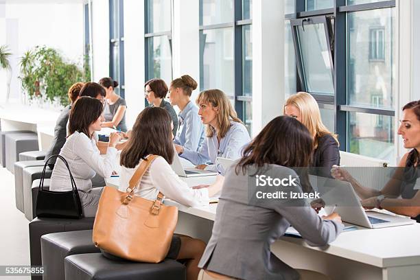 Large Group Of Women At Job Fair Stock Photo - Download Image Now - Job Fair, Education, People