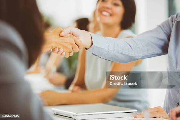 Businesswomen Shaking Hands Stock Photo - Download Image Now - Job Fair, Human Resources, Recruitment