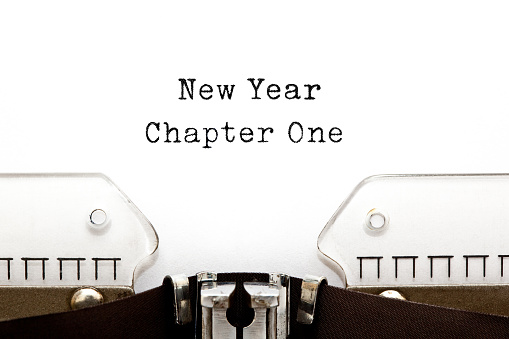 New Year Chapter One printed on an old typewriter.