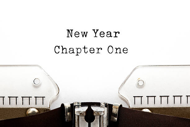 New Year Chapter One Typewriter New Year Chapter One printed on an old typewriter. new year new life stock pictures, royalty-free photos & images