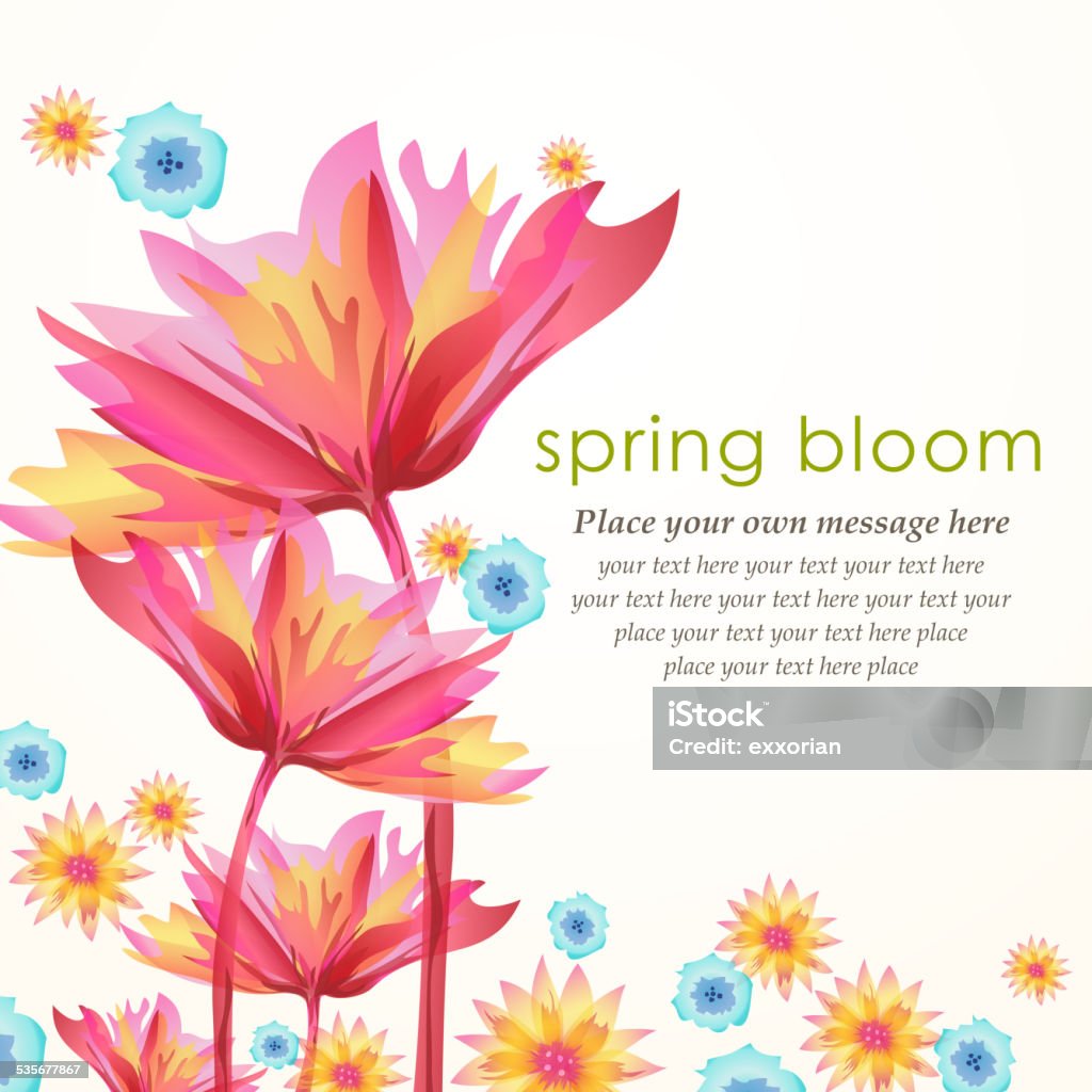 Whimsical Spring Flowers Blooming in Spring Whimsical spring flowers bloom. Flower stock vector