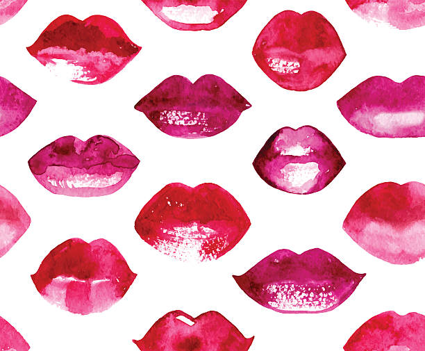 illustrations, cliparts, dessins animés et icônes de seamless vector patterm avec des lèvres rouges - women illustration and painting sensuality color image