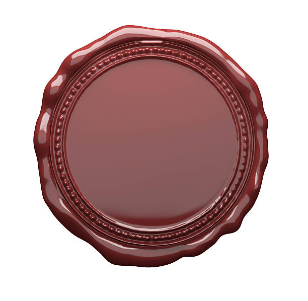 istock Round Brown sealing wax stamp 535694391