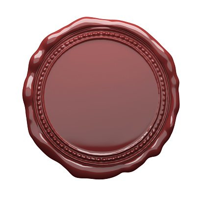 Stamp with Empty Red Wax Seal. 3D Render