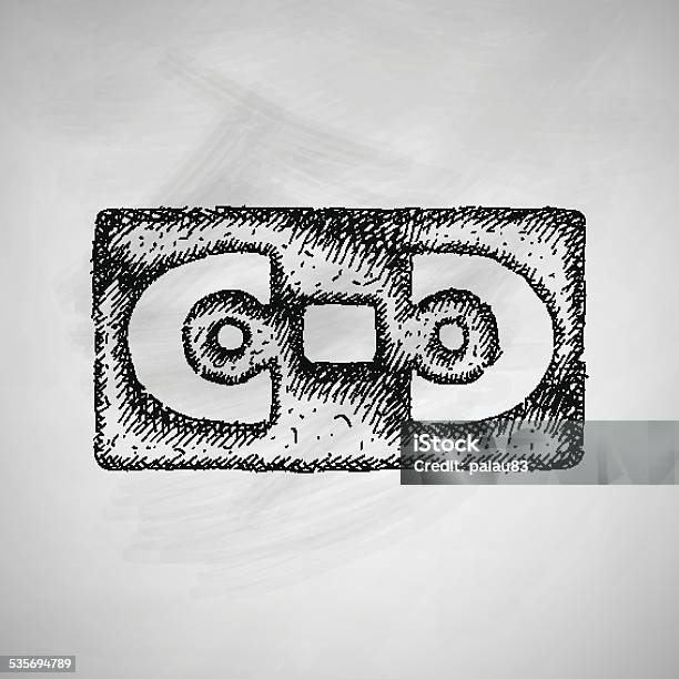 Videotapes Icon Stock Illustration - Download Image Now - Backgrounds, Chalkboard - Visual Aid, Cross Hatching
