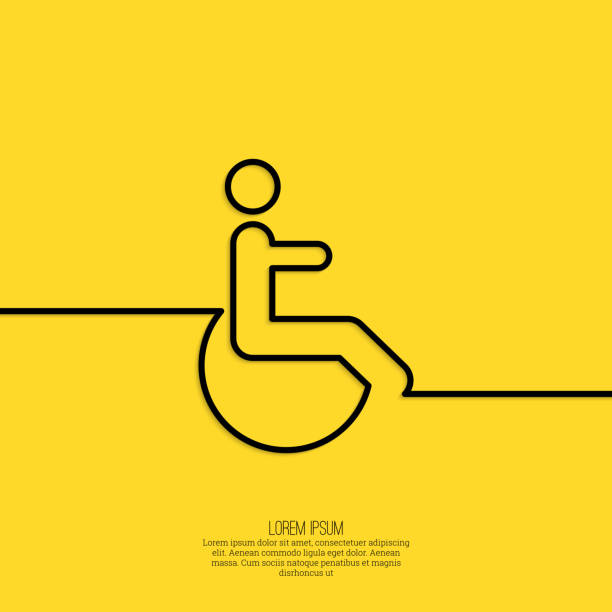Symbol man on the wheelchair Symbol man on the wheelchair. Limited capacity, parking, toilet for the disabled. minimal. Outline forbidden background stock illustrations