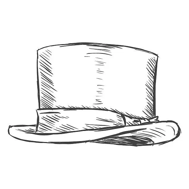 Vector illustration of Vector Single Sketch Hat