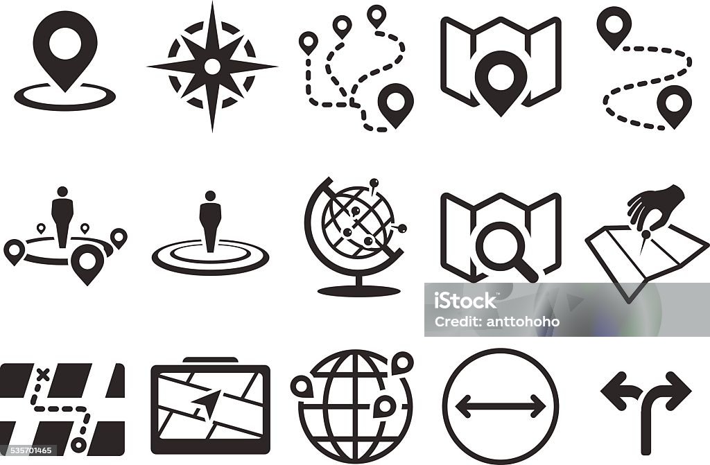 Stock Illustration vectorielle: Icônes de carte - clipart vectoriel de Icône libre de droits