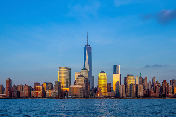 istock Manhattan Skyline from Jersey at twilight, New York City 535702537