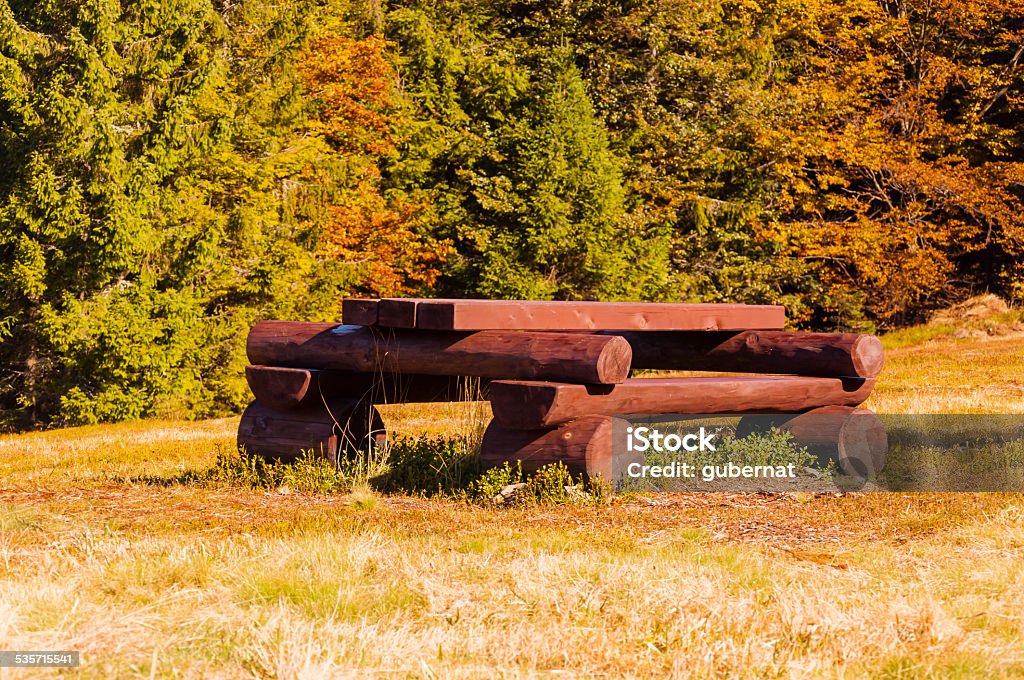 Tourist Table and Bench 2015 Stock Photo