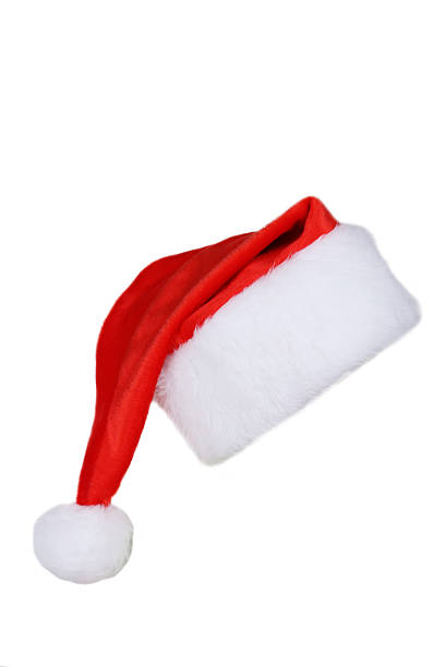 istock Santa Claus red hat isolated on white 535716461
