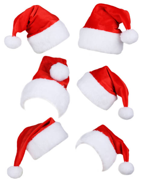 istock Santa Claus red hat isolated on white 535716465