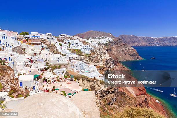 Architecture Of Oia Town On Santorini Island Stock Photo - Download Image Now - 2015, Aegean Sea, Architecture