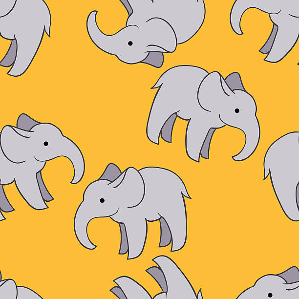 милой слон бесшовные узор - backgrounds elephant illustration and painting india stock illustrations