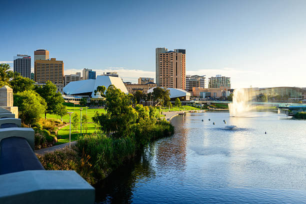 Adelaide Ciity, Australia In 2013 Adelaide was ranked as the fifth-most liveable city in the world. Estimated resident population is about 1.3 million footbridge photos stock pictures, royalty-free photos & images