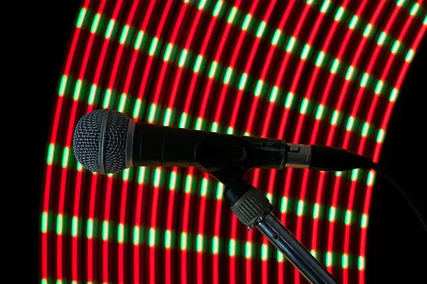 Photo of microphone red and green arc