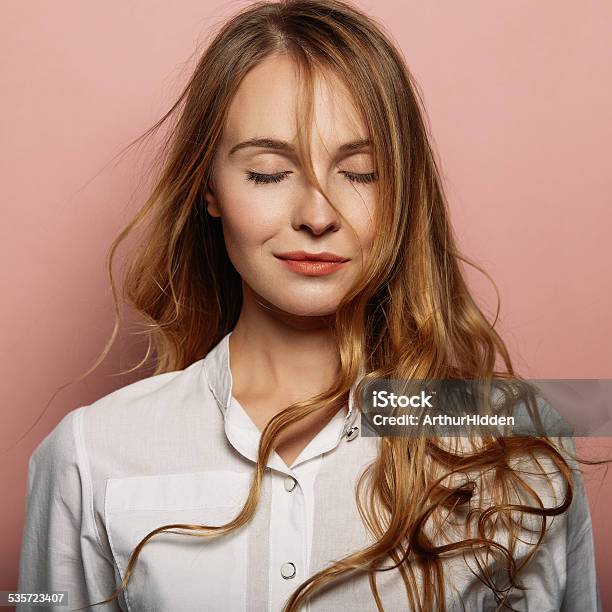 Attractive Girl Portrait In A White Shirt Stock Photo - Download Image Now - 2015, Adult, Adults Only