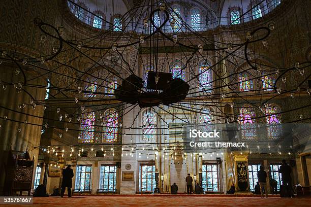 Blue Mosque Sultan Ahmet Cami Interior Stock Photo - Download Image Now - 2015, Architecture, Built Structure