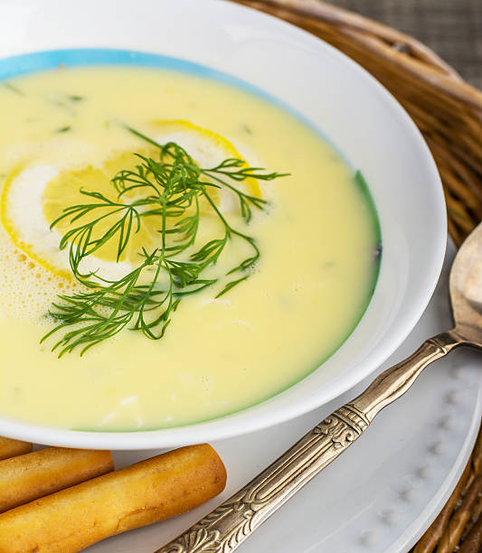 istock Avgolemono - greek chicken soup 535762267