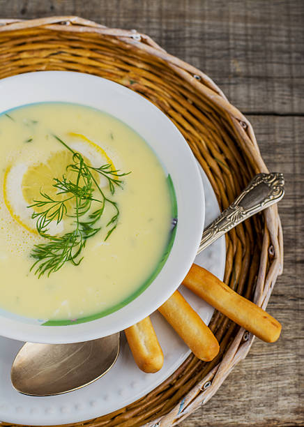 istock Avgolemono - greek chicken soup 535762269