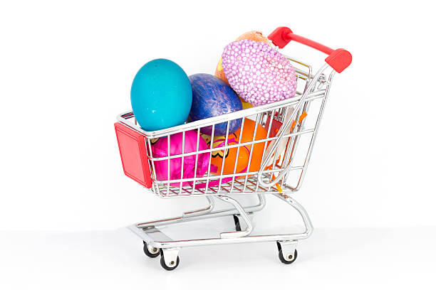 Easter eggs in shopping cart