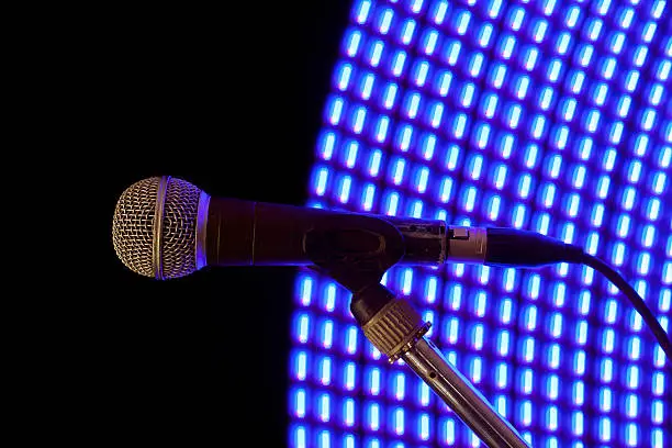 Photo of blue dashes microphone