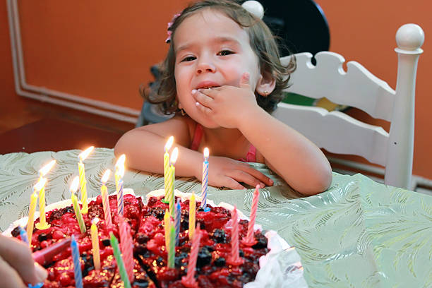 istock Girl and birthday cake 535766489