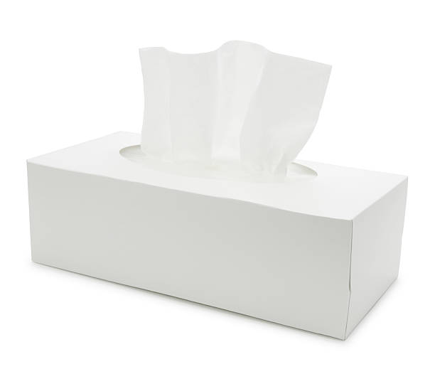 White Tissue Paper Box Pain White Tissue Paper Box isolated on white (excluding the shadow) facial tissue photos stock pictures, royalty-free photos & images