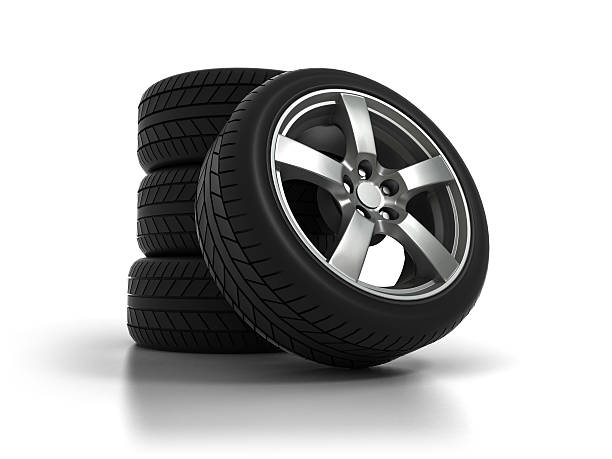 quatro pneus - hubcap wheel car chrome imagens e fotografias de stock