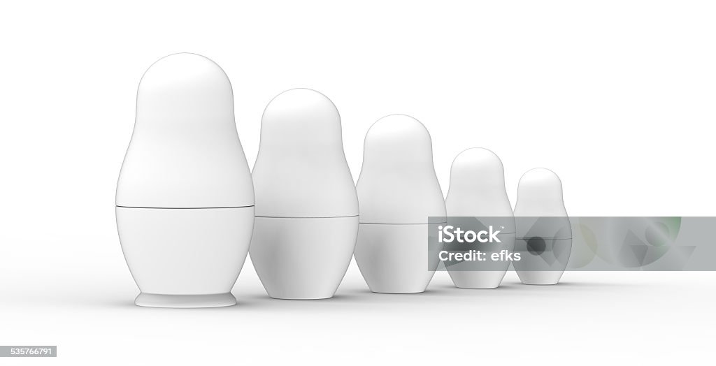 Russian Dolls Set of unpainted Russian Dolls on white background Russian Nesting Doll Stock Photo