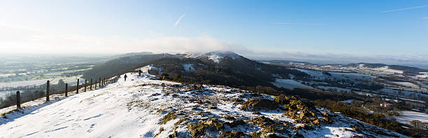 Looking south from the snowy Malvern Hills