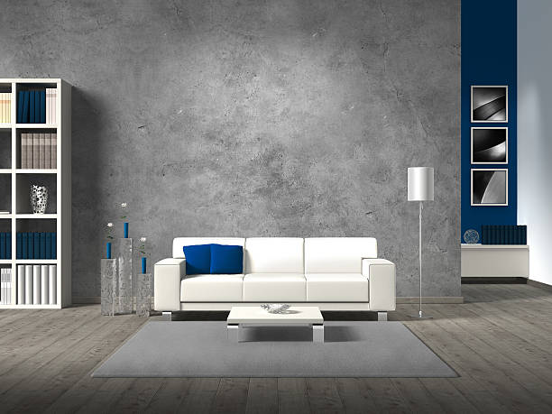 istock modern living room with concrete wall 535768567