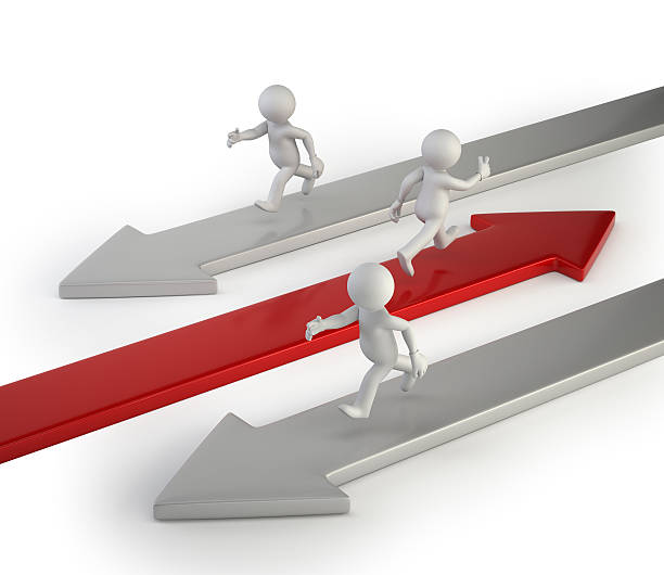 istock 3d small people - its way to success 535769235